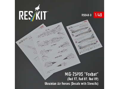 Mig-25pds 'foxbat' (Red 17, Red 87, Red 89) Ukrainian Air Forces (Decals With Stencils) - zdjęcie 2
