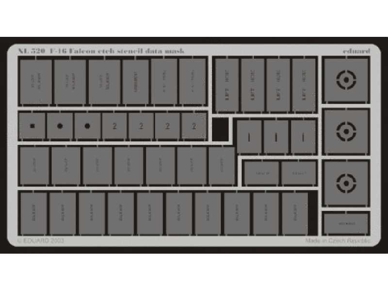 F-16 etch stencil data mask -etch 1/32 - maski - zdjęcie 1 F-16 etch stencil data mask -etch 1/32 - maski - zdjęcie 1