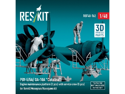 Pby-5/5a/ Oa-10a 'catalina' Engine Maintenance Platform (2pcs) With Service Crew (5pcs) For Revell/Monogram/Hasegawa Kit (3d Pri