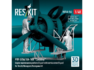 Pby-5/5a/ Oa-10a 'catalina' Engine Maintenance Platform (2pcs) With Service Crew (5pcs) For Revell/Monogram/Hasegawa Kit (3d Pri