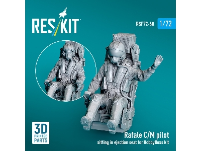 Rafale C/M Pilot Sitting In Ejection Seat For Hobbyboss Kit (1pc) (3d Printed) - zdjęcie 1