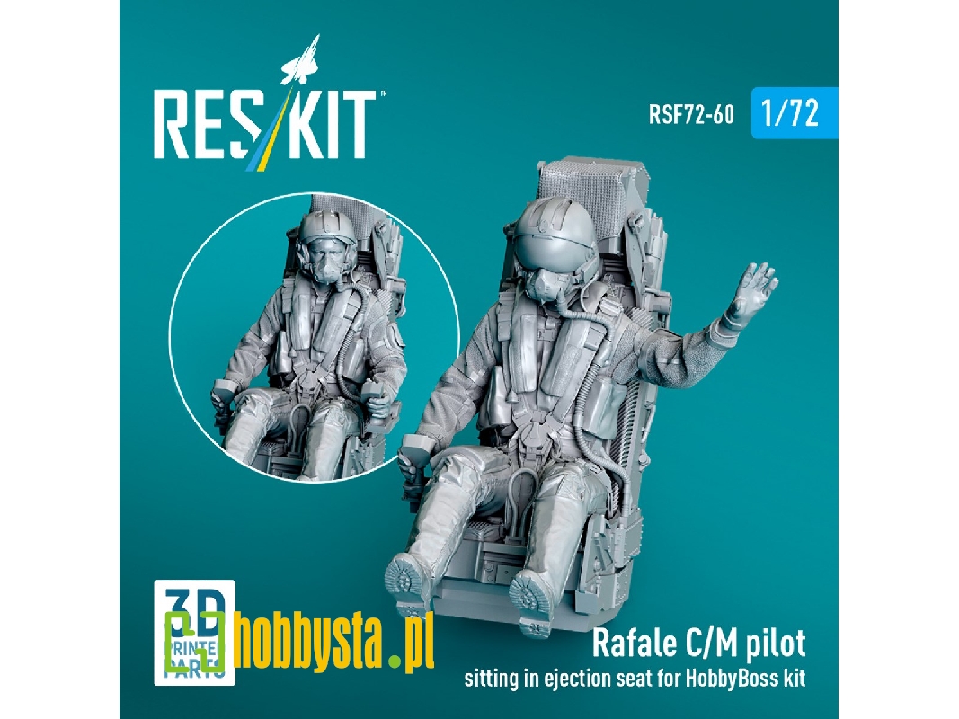 Rafale C/M Pilot Sitting In Ejection Seat For Hobbyboss Kit (1pc) (3d Printed) - zdjęcie 1
