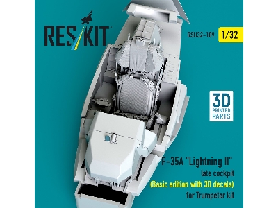 F-35a 'lightning Ii' Late Cockpit (Basic Edition With 3d Decals) For Trumpeter Kit (3d Printed) - zdjęcie 3