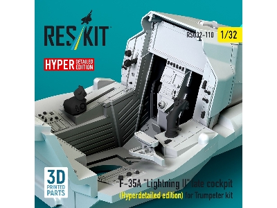 F-35a 'lightning Ii' Late Cockpit (Hyperdetailed Edition) For Trumpeter Kit (3d Printed) - zdjęcie 1