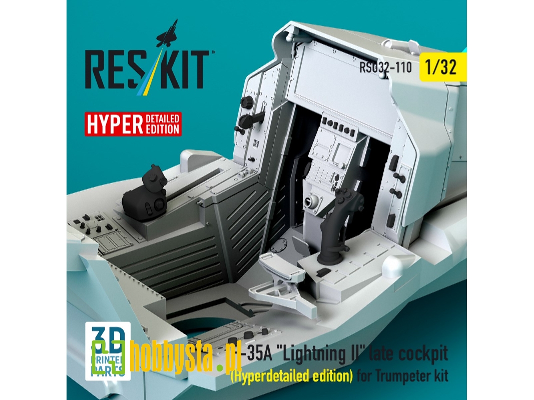 F-35a 'lightning Ii' Late Cockpit (Hyperdetailed Edition) For Trumpeter Kit (3d Printed) - zdjęcie 1 F-35a 'lightning Ii' Late Cockpit (Hyperdetailed Edition) For Trumpeter Kit (3d Printed) - zdjęcie 1
