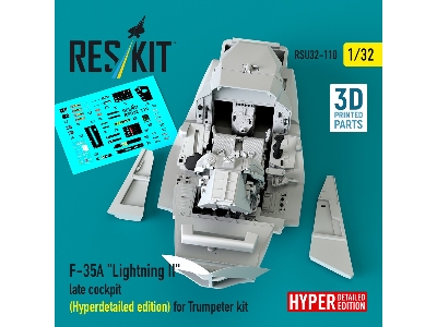 F-35a 'lightning Ii' Late Cockpit (Hyperdetailed Edition) For Trumpeter Kit (3d Printed) - zdjęcie 3