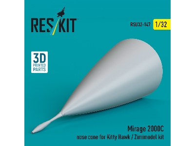 Mirage 2000c Nose Cone For Kitty Hawk / Zimimodel Kit (3d Printed) - zdjęcie 2
