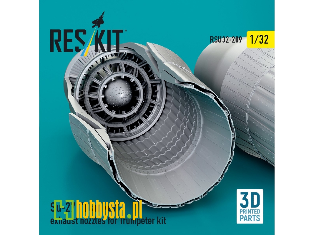 Su-27 'flanker' Exhaust Nozzles For Trumpeter Kit (3d Printed) - zdjęcie 1