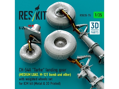 Ch-54a 'tarhe' Landing Gear (Medium Load, M-121 Bomb And Other) With Weighted Wheels Set For Icm Kit (Metal & 3d Printed) - zdjÄ