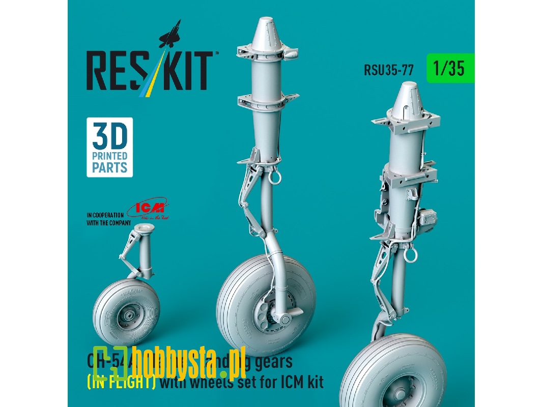 Ch-54a 'tarhe' Landing Gear (In Flight) With Wheels Set For Icm Kit (3d Printed) - zdjęcie 1 Ch-54a 'tarhe' Landing Gear (In Flight) With Wheels Set For Icm Kit (3d Printed) - zdjęcie 1