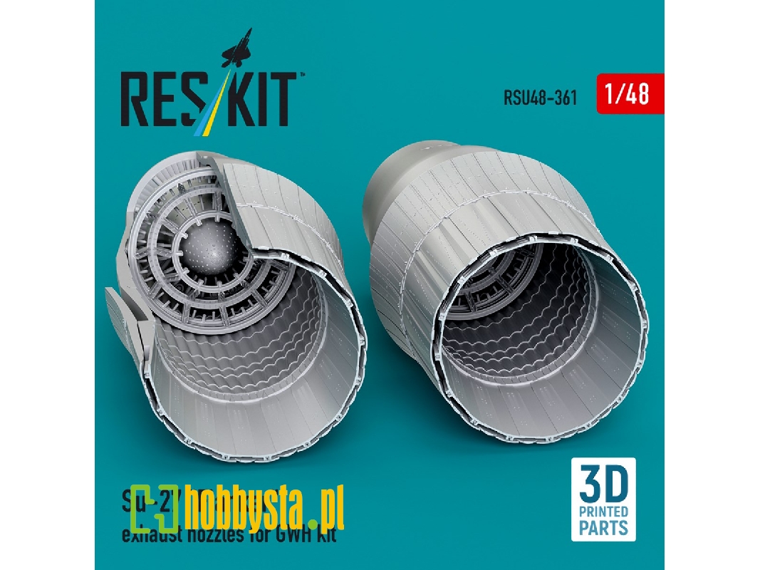 Su-27 'flanker' Exhaust Nozzles For Gwh Kit (3d Printed) - zdjęcie 1