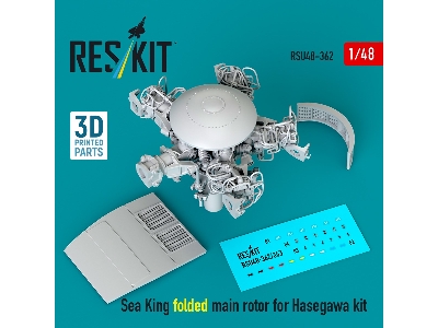 Sea King Folded Main Rotor For Hasegawa Kit (3d Printed) - zdjęcie 1