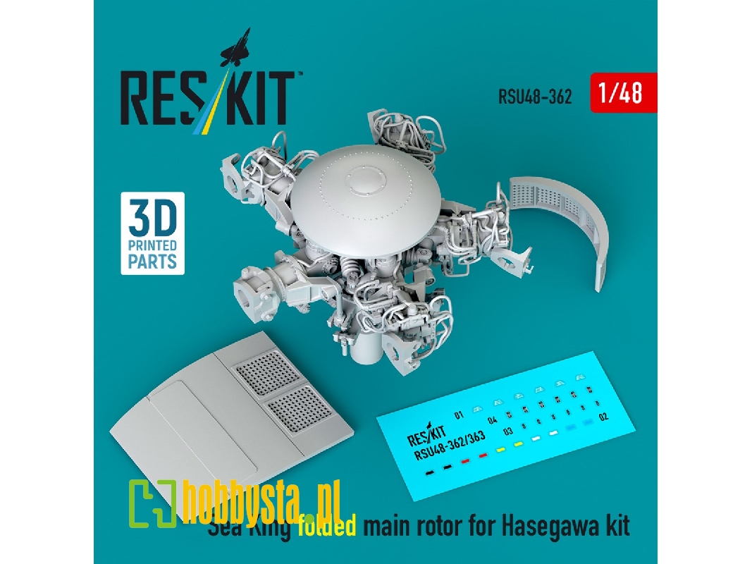 Sea King Folded Main Rotor For Hasegawa Kit (3d Printed) - zdjęcie 1 Sea King Folded Main Rotor For Hasegawa Kit (3d Printed) - zdjęcie 1