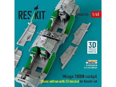 Mirage 2000n Cockpit (Basic Edition With 3d Decals) For Kinetic Kit (3d Printed) - zdjęcie 4