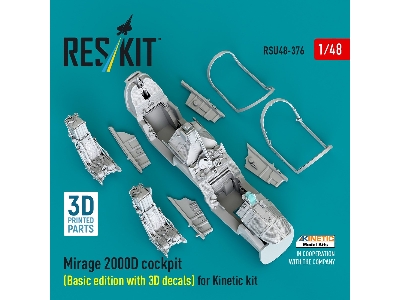 Mirage 2000d Cockpit (Basic Edition With 3d Decals) For Kinetic Kit (3d Printed) - zdjęcie 3
