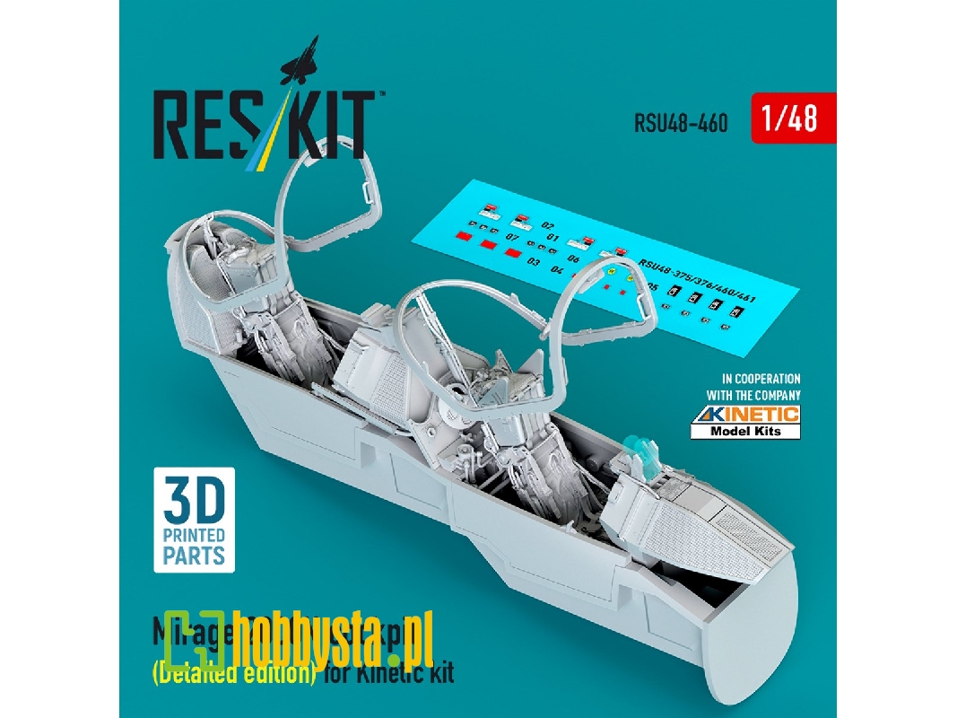 Mirage 2000n Cockpit (Detailed Edition) For Kinetic Kit (3d Printed) - zdjęcie 1 Mirage 2000n Cockpit (Detailed Edition) For Kinetic Kit (3d Printed) - zdjęcie 1