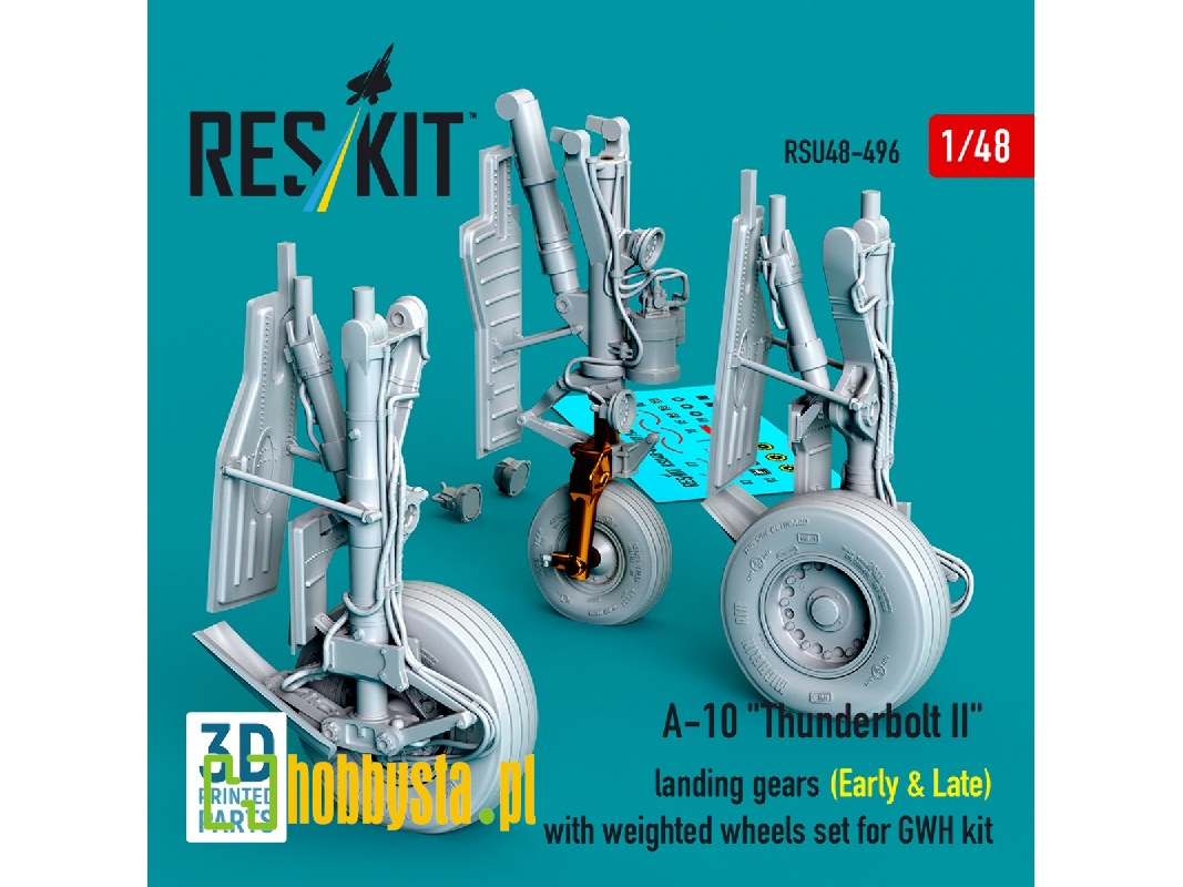 A-10 'thunderbolt Ii' Landing Gears (Early & Late) With Weighted Wheels Set For Gwh Kit (Metal + 3d Printed) - zdjęcie 1