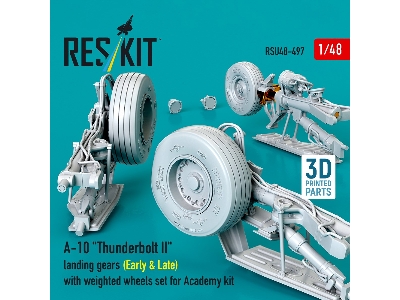A-10 'thunderbolt Ii' Landing Gears (Early & Late) With Weighted Wheels Set For Academy Kit (Metal + 3d Printed) - zdjęcie 1