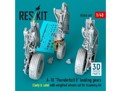 A-10 'thunderbolt Ii' Landing Gears (Early & Late) With Weighted Wheels Set For Academy Kit (Metal + 3d Printed) - zdjęcie 2