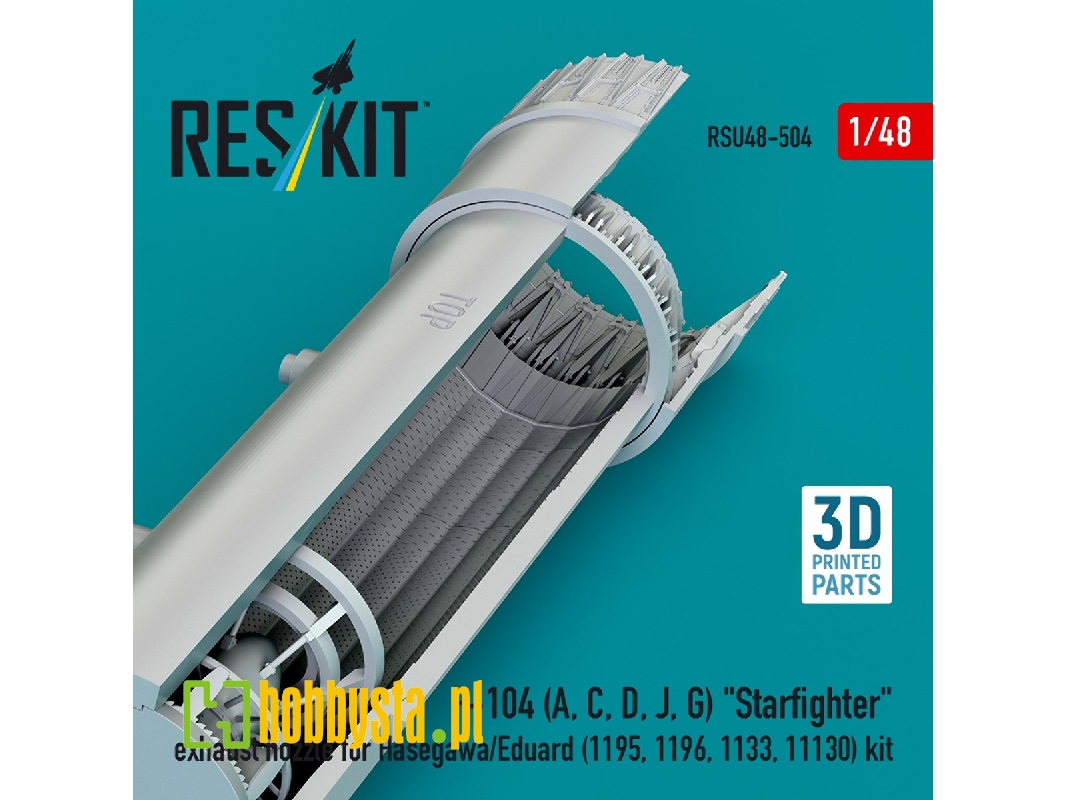 F-104 (A, C, D, J, G) 'starfighter' Exhaust Nozzle For Hasegawa/Eduard (1195, 1196, 1133, 11130) Kit (3d Printed) - zdjęcie 1