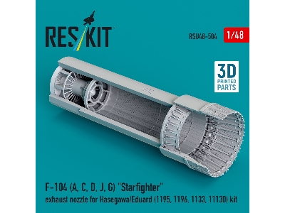 F-104 (A, C, D, J, G) 'starfighter' Exhaust Nozzle For Hasegawa/Eduard (1195, 1196, 1133, 11130) Kit (3d Printed) - zdjęcie 3