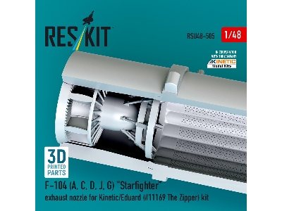 F-104 (A, C, D, J, G) 'starfighter' Exhaust Nozzle For Kinetic/Eduard (#11169 The Zipper) Kit (3d Printed) - zdjęcie 1