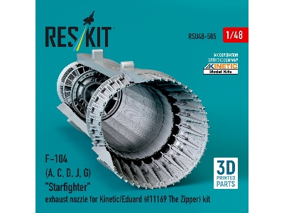 F-104 (A, C, D, J, G) 'starfighter' Exhaust Nozzle For Kinetic/Eduard (#11169 The Zipper) Kit (3d Printed) - zdjęcie 2