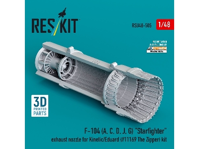 F-104 (A, C, D, J, G) 'starfighter' Exhaust Nozzle For Kinetic/Eduard (#11169 The Zipper) Kit (3d Printed) - zdjęcie 3