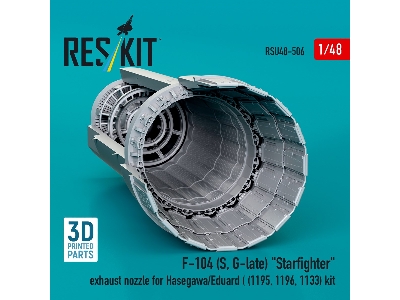 F-104 (S, G-late) 'starfighte' Exhaust Nozzle For Hasegawa/Eduard (1195, 1196, 1133) Kit (3d Printed) - zdjęcie 2