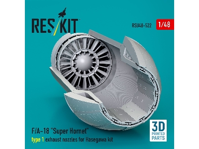 F/A-18 'super Hornet' Type 1 Exhaust Nozzles For Hasegawa Kit (3d Printed) - zdjęcie 2