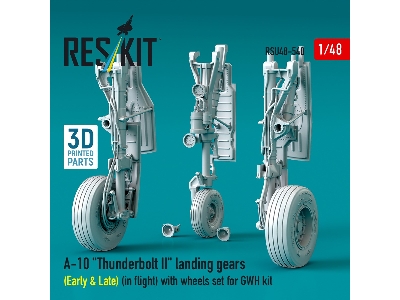 A-10 'thunderbolt Ii' Landing Gears (Early & Late) (In Flight) With Wheels Set For Gwh Kit (3d Printed) - zdjęcie 1