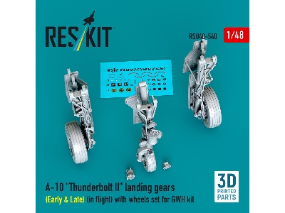 A-10 'thunderbolt Ii' Landing Gears (Early & Late) (In Flight) With Wheels Set For Gwh Kit (3d Printed) - zdjęcie 2