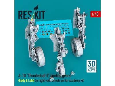 A-10 'thunderbolt Ii' Landing Gears (Early & Late) (In Flight) With Wheels Set For Academy Kit (3d Printed) - zdjęcie 1