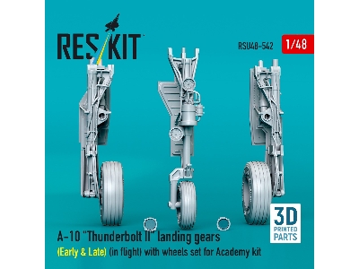 A-10 'thunderbolt Ii' Landing Gears (Early & Late) (In Flight) With Wheels Set For Academy Kit (3d Printed) - zdjęcie 2
