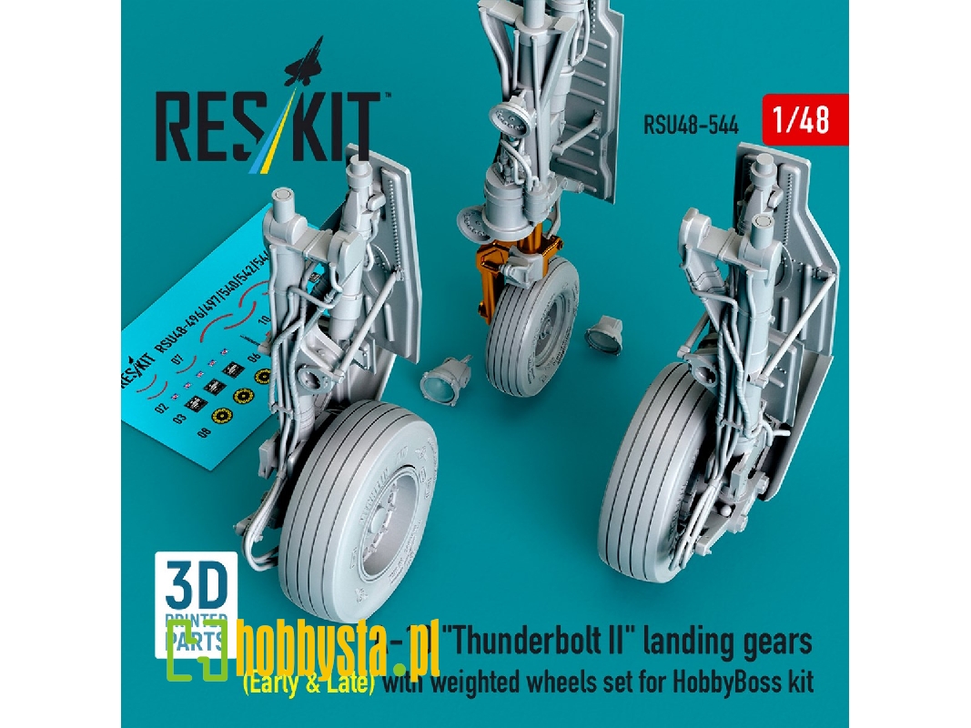 A-10 'thunderbolt Ii' Landing Gears (Early & Late) With Weighted Wheels Set For Hobbyboss Kit (Metal + 3d Printed) - zdjęcie 1 A-10 'thunderbolt Ii' Landing Gears (Early & Late) With Weighted Wheels Set For Hobbyboss Kit (Metal + 3d Printed) - zdjęcie 1