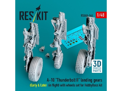 A-10 'thunderbolt Ii' Landing Gears (Early & Late) (In Flight) With Wheels Set For Hobbyboss Kit (3d Printed) - zdjęcie 1
