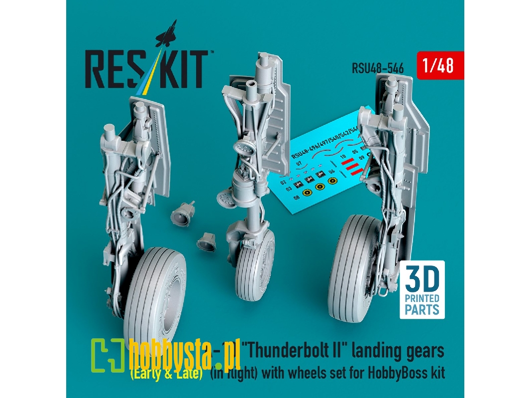 A-10 'thunderbolt Ii' Landing Gears (Early & Late) (In Flight) With Wheels Set For Hobbyboss Kit (3d Printed) - zdjęcie 1 A-10 'thunderbolt Ii' Landing Gears (Early & Late) (In Flight) With Wheels Set For Hobbyboss Kit (3d Printed) - zdjęcie 1