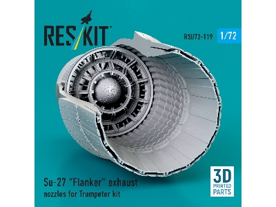 Su-27 'flanker' Exhaust Nozzles For Trumpeter Kit (3d Printed) - zdjęcie 3