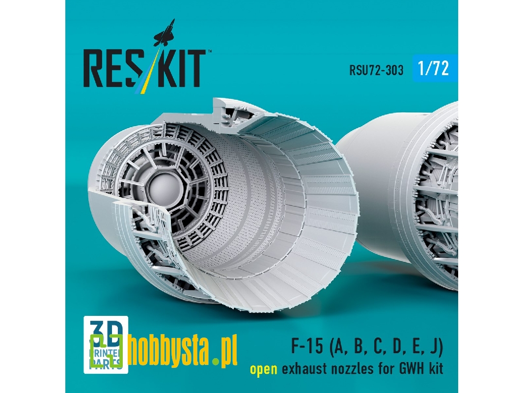 F-15 (A, B, C, D, E, J) Open Exhaust Nozzles For Gwh Kit (3d Printed) - zdjęcie 1 F-15 (A, B, C, D, E, J) Open Exhaust Nozzles For Gwh Kit (3d Printed) - zdjęcie 1