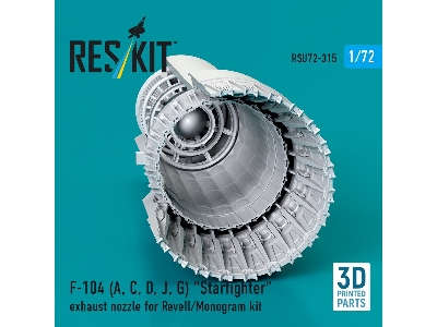 F-104 (A, C, D, J, G) 'starfighter' Exhaust Nozzle For Revell/Monogram Kit (3d Printed) - zdjęcie 1
