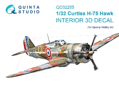 Curtiss H-75 Hawk - 3d-printed & Coloured Interior On Decal Paper  - zdjęcie 1