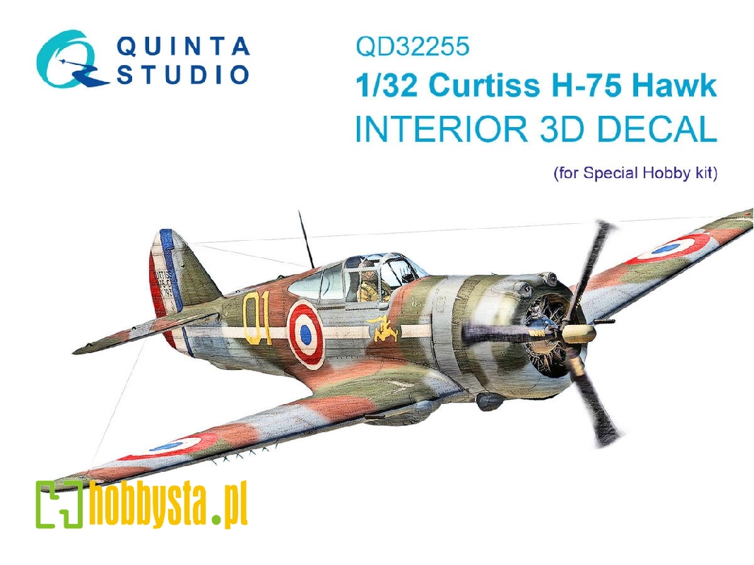 Curtiss H-75 Hawk - 3d-printed & Coloured Interior On Decal Paper - zdjęcie 1 Curtiss H-75 Hawk - 3d-printed & Coloured Interior On Decal Paper - zdjęcie 1