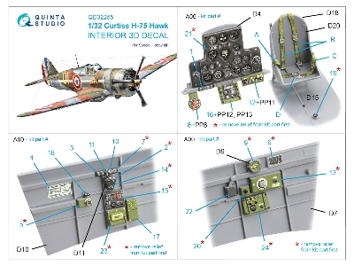 Curtiss H-75 Hawk - 3d-printed & Coloured Interior On Decal Paper  - zdjęcie 10