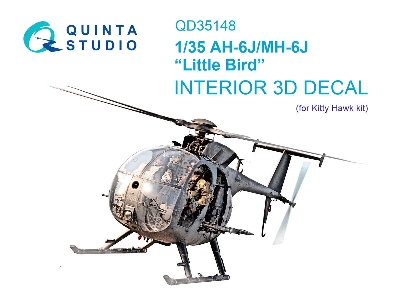 Ah-6j / Mh-6j - 3d-printed & Coloured Interior On Decal Paper (For Kitty Hawk Kits) - zdjęcie 1