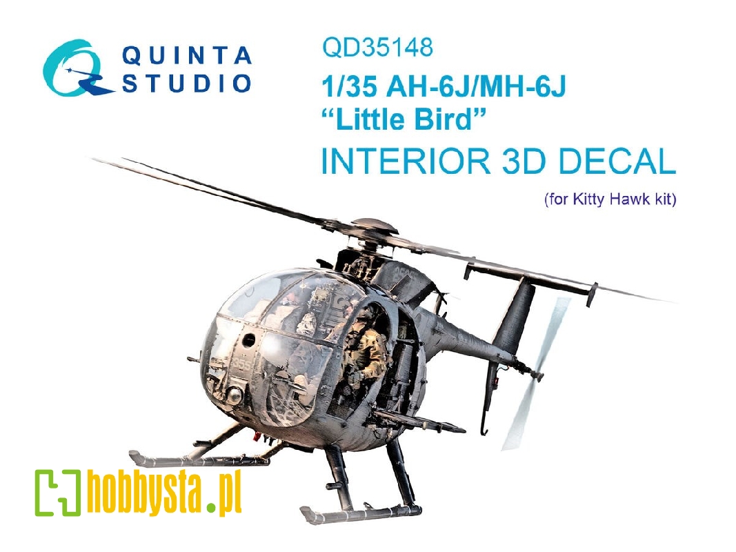 Ah-6j / Mh-6j - 3d-printed & Coloured Interior On Decal Paper (For Kitty Hawk Kits) - zdjęcie 1 Ah-6j / Mh-6j - 3d-printed & Coloured Interior On Decal Paper (For Kitty Hawk Kits) - zdjęcie 1