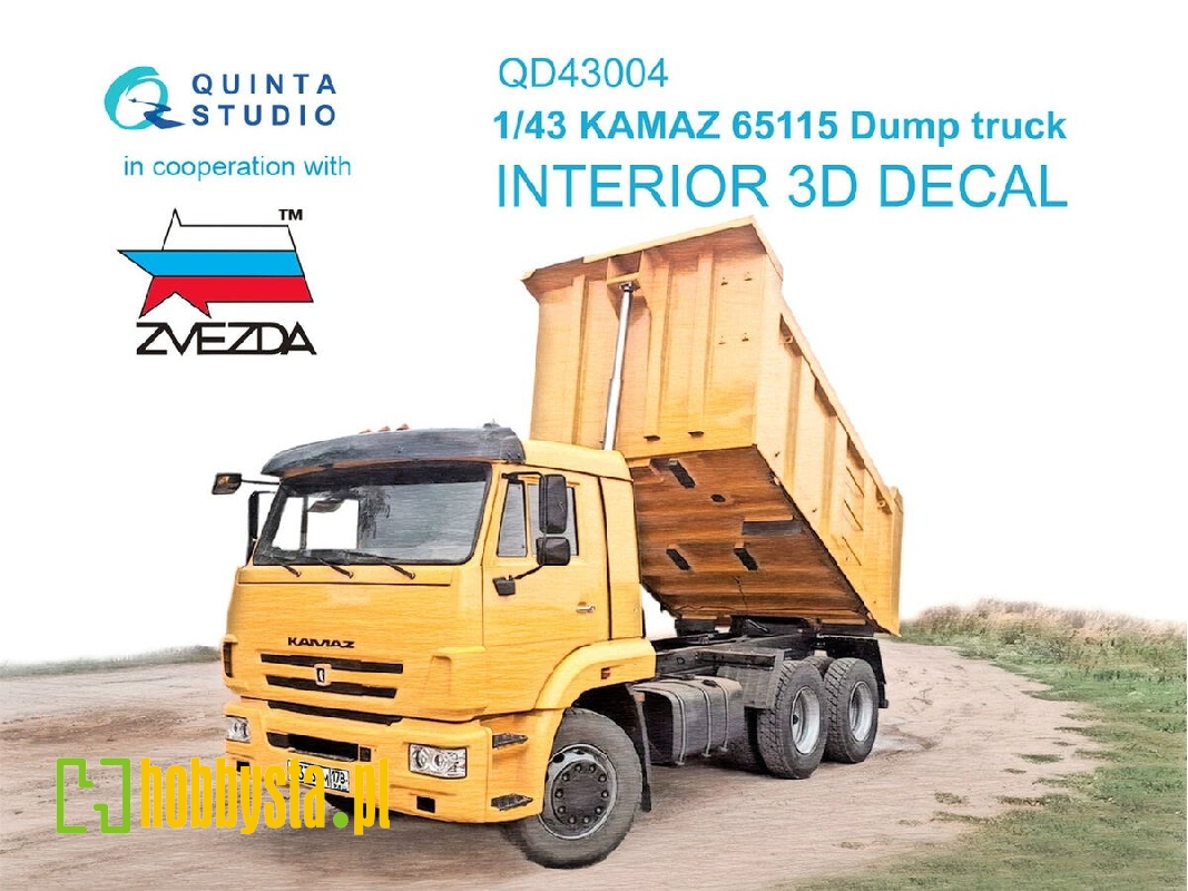 Kamaz 65115 Dump Truck - 3d-printed & Coloured Interior On Decal Paper (For Zvezda Kits) - zdjęcie 1 Kamaz 65115 Dump Truck - 3d-printed & Coloured Interior On Decal Paper (For Zvezda Kits) - zdjęcie 1