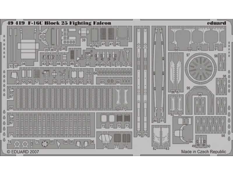  F-16C Block 25 S. A. 1/48 - Tamiya - blaszki - zdjęcie 1