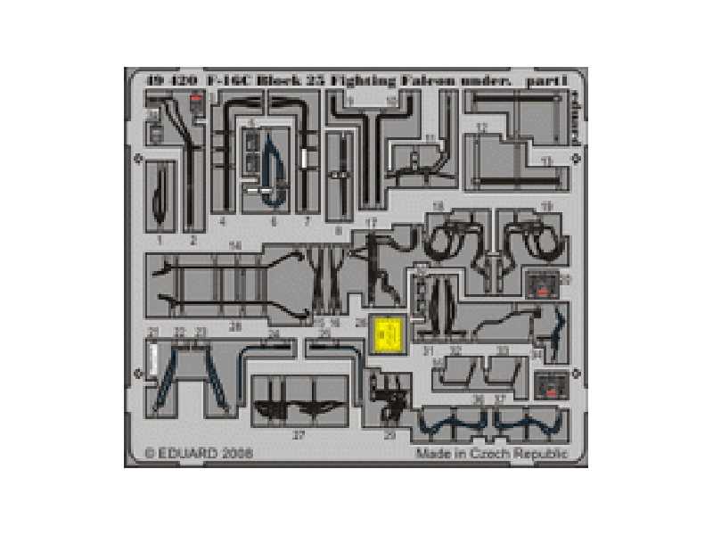 F-16C Block 25 undercarriage 1/48 - Tamiya - blaszki - zdjęcie 1 F-16C Block 25 undercarriage 1/48 - Tamiya - blaszki - zdjęcie 1