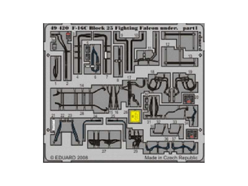  F-16C Block 25 undercarriage 1/48 - Tamiya - blaszki - zdjęcie 1