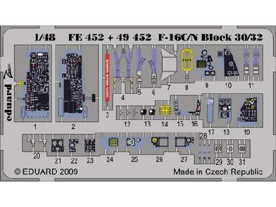  F-16C/ N Block 30/32 S. A. 1/48 - Tamiya - blaszki - zdjęcie 1